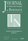 点击查看Journal De Theorie Des Nombres De Bordeaux