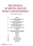 点击查看Journal Of Mental Health Policy And Economics